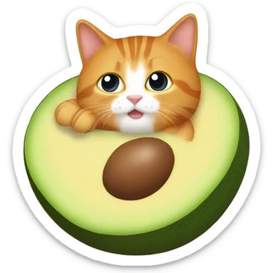 a cute ginger cat in an avocado onesie sticker