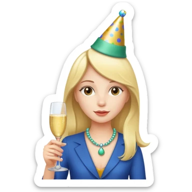 girl with Champagne bottle sticker