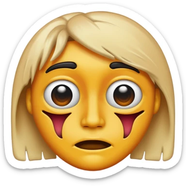 Glitchy warped distorted fuzzy face sticker