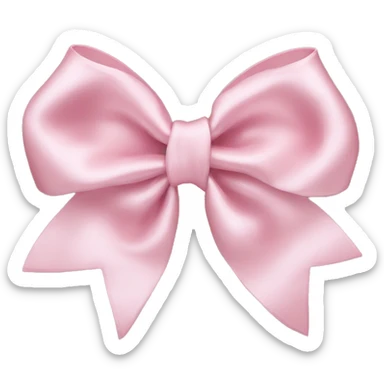 light pink satin bow  sticker