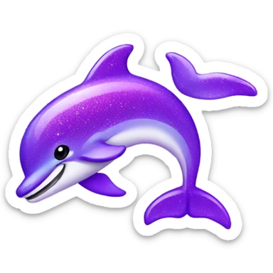 A sparkly purple dolphin sticker