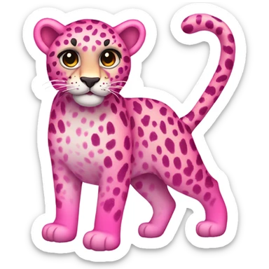 Pink ombre full body  leopard with glitter  sticker