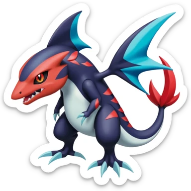Meloetta-Guilmon-Sharpedo-Darkrai-Pokémon-Fakémon-fusion-hybrid-creature sticker