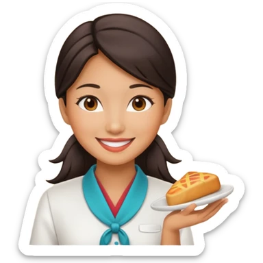 Asian waitress sticker