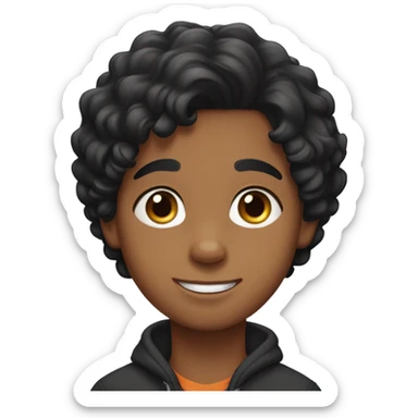 Moroccan boy, straight short hair with Bernese mountain dog sticker