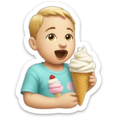 baby eat icecream sticker