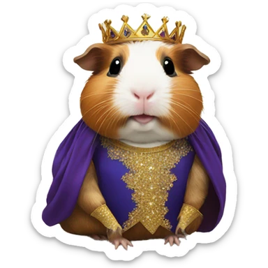 guinea pig in royal dress sticker