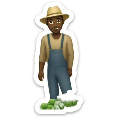 Black man farming in the fields sticker
