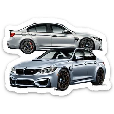 bmw m3 f80 grey with plate LJ S55 sticker