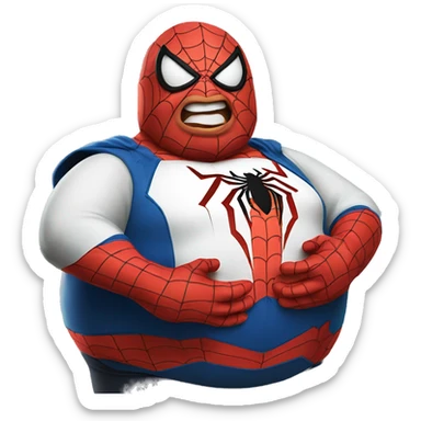 Fat fat fat spiderman sticker