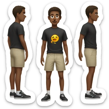 leprecauhn wearing a t-shirt shorts and black shoes sticker