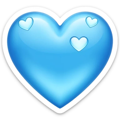sky blue heart with bling effect sticker
