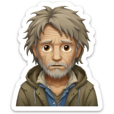 Tweaked homeless man sticker