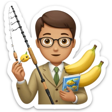 Make accountant loves fishing bananas movies and comics sticker