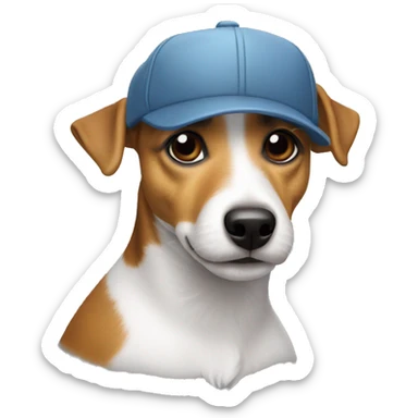 Jack Russell Terrier emoji con gorra sticker