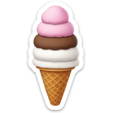 Pink, white, and brown ice cream cone sticker