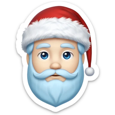 Fantasy human emoji portrait, Santa Claus hat with icy frost, simple winter mantle with icy blue fur trim and crimson inner fabric, northern winter aesthetic, calm heroic expression, clean flat emoji design, male/female variant
 sticker