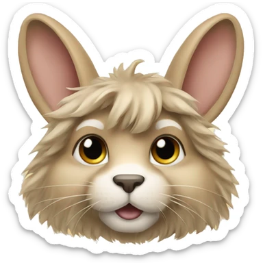 beige lionhead bunny sticker