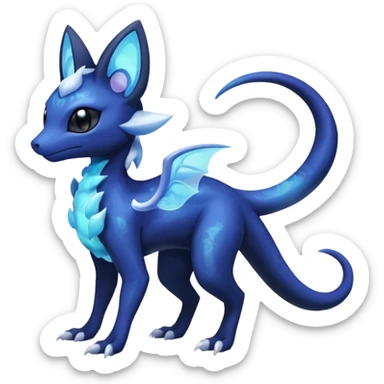 Nebulae Spooky Spectral Salandit-Meowstic-Noibat-Fakémon-hybrid-creature (full body)  sticker