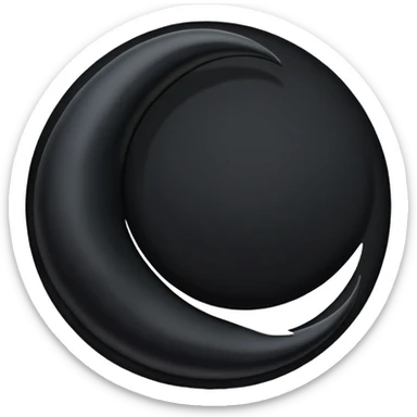 dark crescent moon emoji style with no face no eyes no mouth solid dark colour no glow or other items  sticker