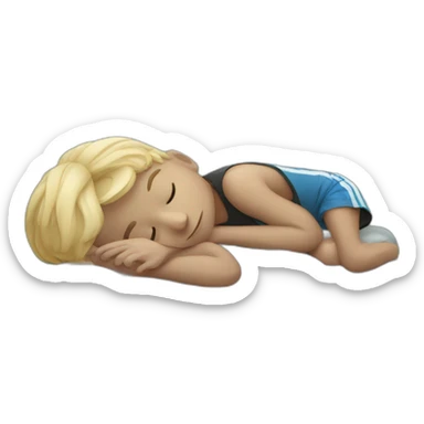 sleeping boy dreaming to be a soccer player sticker