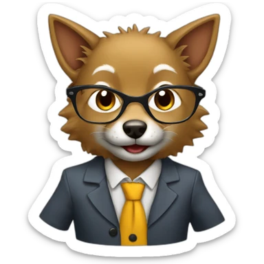 Jackal dressed as teacher sticker