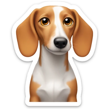 White dachshund with orange fur around her eyes and ears like a beagle  sticker