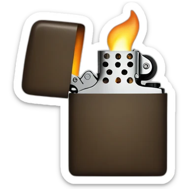 Lighter with flame sticker
