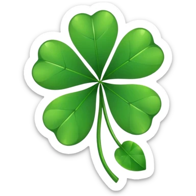 Lucky clover charm – green four-leaf clover. sticker