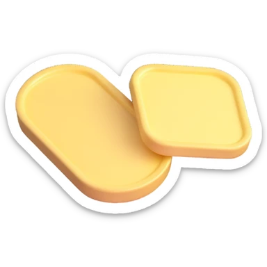 butter pat with rounded edges sticker