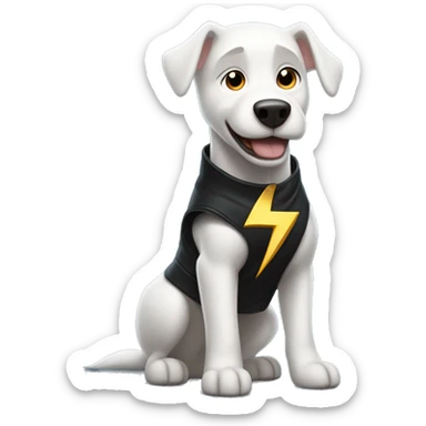 Bolt, Disney's iconic white dog with a black lightning bolt on the side of his coat and with super powers sticker