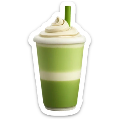 Matcha Latte with a beige straw  sticker
