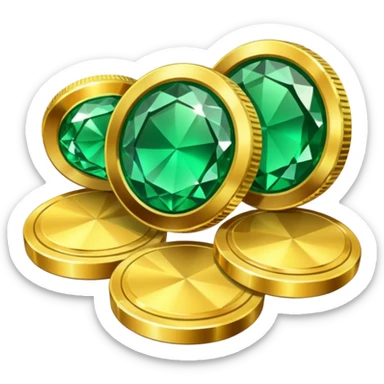 coins and gem sticker