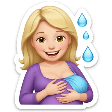 Crying laughing pregnant lady sticker
