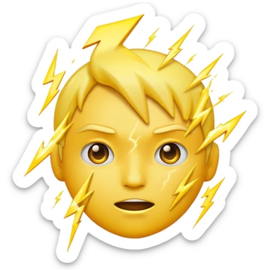 Lightning face emoji sticker