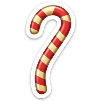 Red and gold candy cane sticker