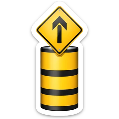 cylindrical  road sign  sticker