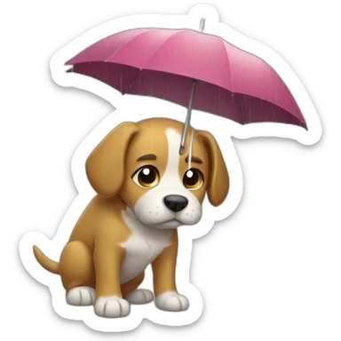Dog in the rain sticker