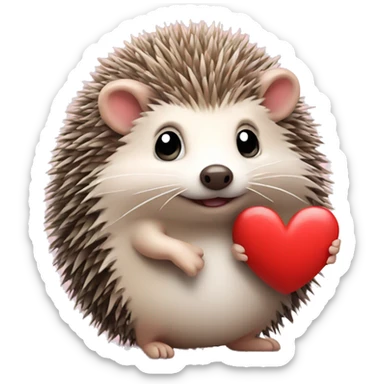 Cute Hedgehog with a heart  sticker