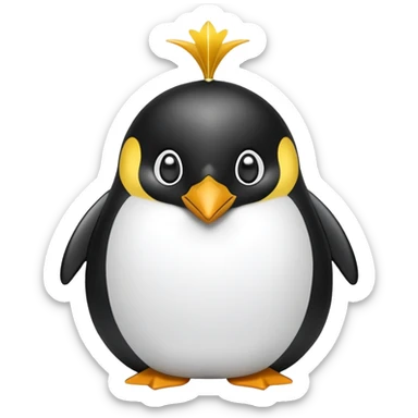 cinematic-adult-emperor-penguin-portrait-emoji,-head-tilted-playfully-and-inquisitively,-with-glossy,-pristine-plumage,-sparkling-eyes-filled-with-curiosity,-simplified-yet-irresistibly-adorable-features, black face sticker