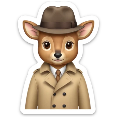 Deer in spy clothes  sticker