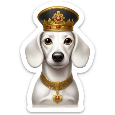 White Dachshund as Russian tsar  sticker