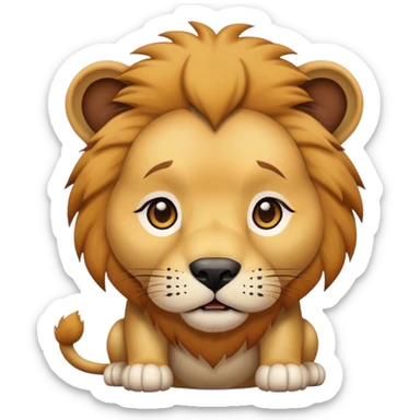 Lion lurking behind loud little dog sticker