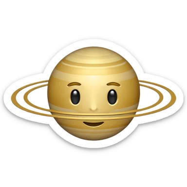 Quiero un emoji de Saturno pero que sea minimalista tipo transparente, es decir la forma pero sin color sticker