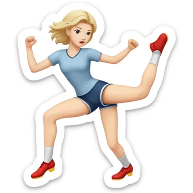 White women kick with her leg sticker