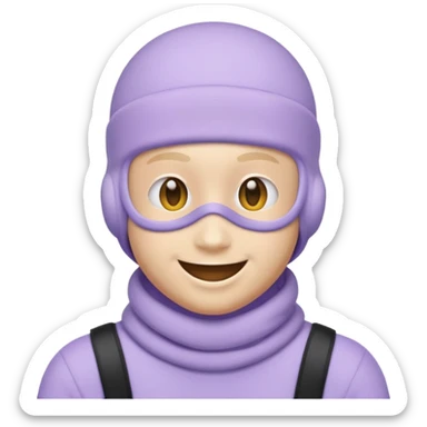 emoji in a pastel lavender ski mask  sticker