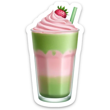 Strawberry iced matcha latte sticker