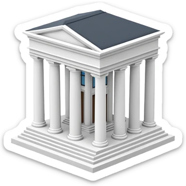 haz un emoji de un edificio griego en 3D sticker