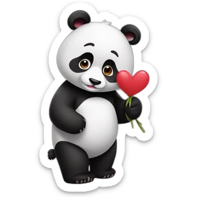 Panda in love sticker