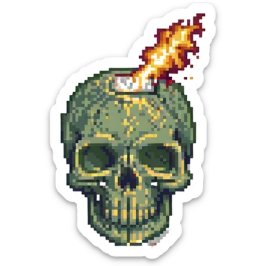 explosive skull sticker